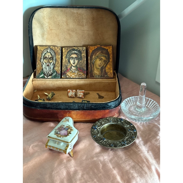 Trinket Boxes Of Several Variations & Sizes w/ Antique Cuff Link Collection & More