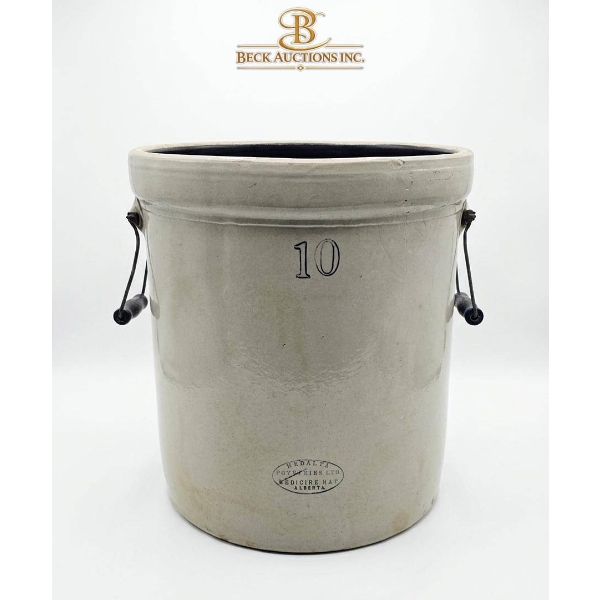 Stoneware Crock with Handle, 16 Inch Height