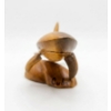 Image 3 : Carved Wooden Bull Figurine with Integrated Thermometer