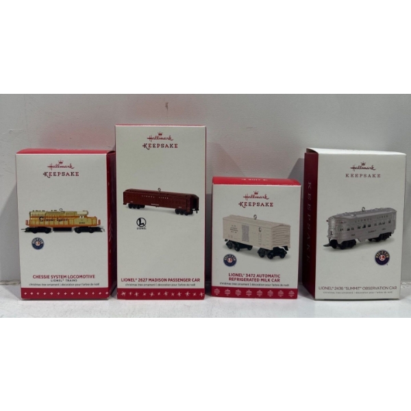 Vehicles-  Chessie System Locomotive and Train Cars Hallmark Ornaments