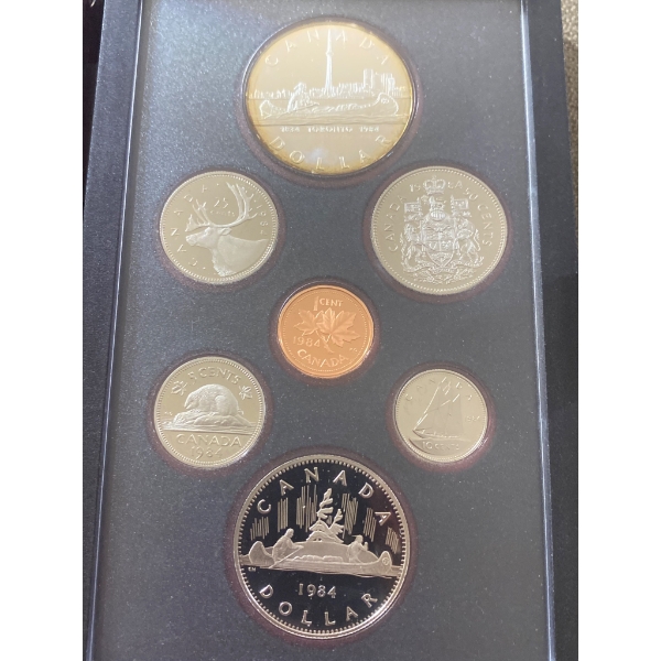 1984 Royal Canadian Mint Proof Set With Commemorative Silver Dollar