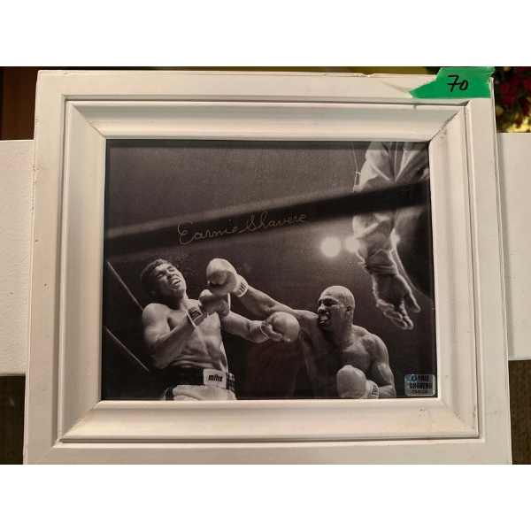 Framed Picture of Ali and Shavers Signed ny Earnie Shavers 11"x17"