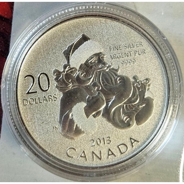 2013 $20 for $20 Santa - 99.9% Fine Silver Coin - #2