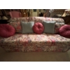 Image 1 : Custom made solid wood frame floral print vintage couch and chair in like new condition very comfort
