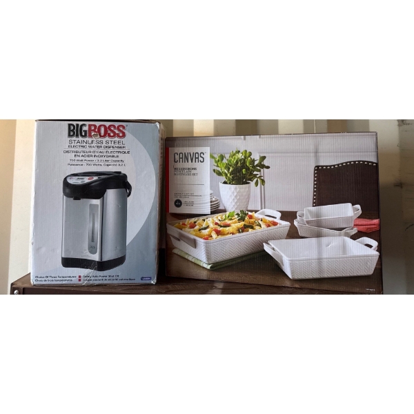 Kitchen - Big Boss Electric Water Dispenser & CANVAS Porcelain Bakeware Set 