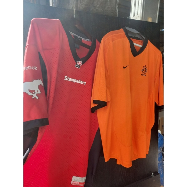 2 Athletic Sports Tees - Men's Size XL - Orange & Red