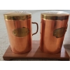 Image 4 : Copper Decor: Pasta Canisters 11.5 T, Salt & Pepper Shakers, Napkin Rings