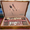 Image 2 : Vintage Silver Plated Flatware Set In Wooden Storage Box - Oneida Community Plate
