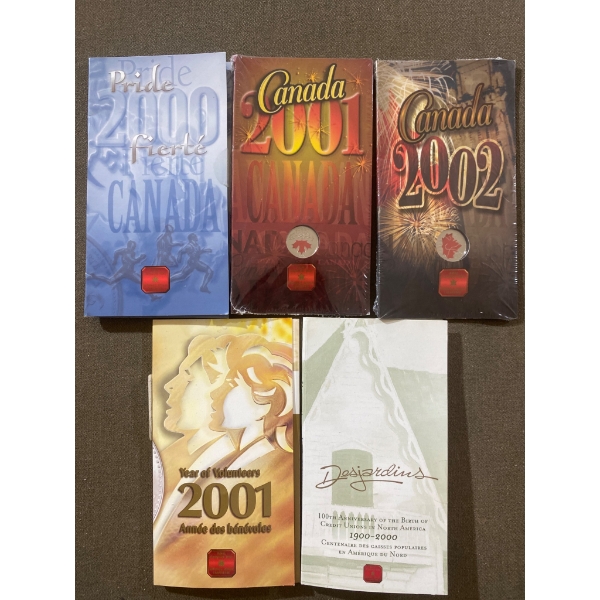 Canadian Coinage Featuring Collectible 2000-2002 Series with Packaged Cases