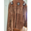 Image 2 : Mens 3B West Suede Jacket with Beaded Detail and Fringes, Size 5XL