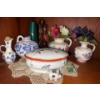 Image 1 : French Faience Sugar Bowl + Lid Handpainted Royal Delpht Porcelain & More 