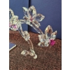 Image 4 : Swarovski Crystal Flower Branch Sculpture With Pink Accents and Original Boxes