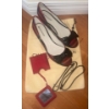 Image 3 : Naturalizer Casual Plaid Flats Footware Size 7.5 w/ Patent Leather Vintage Handbag 
