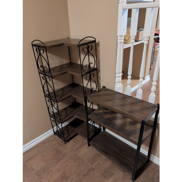 Vintage Utility Shelving - Corner Shelving Unit w/ 3 Tiered Shelf 26'Tall