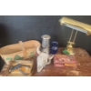 Image 1 : Brass Bankers Style Lamp w/ Adj. Arm 5.5" Base, 12 T (Arm Level), Wolf FC2 Lamp 8.5 T and More!