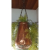 Image 2 : Two Hanging Copper Plant Pots w/imitation Plants