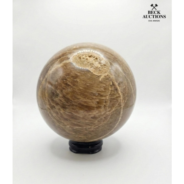  Polished Sphere Made Of A Natural Mineral, Possibly Brown Aragonite 10 IN T