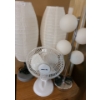 Image 5 : Side Table 15 W, 13 D, 28 T, Collage Picture Frame 14 X 24, Fan 11 T, Lamps- Paper Shades: 18 T 