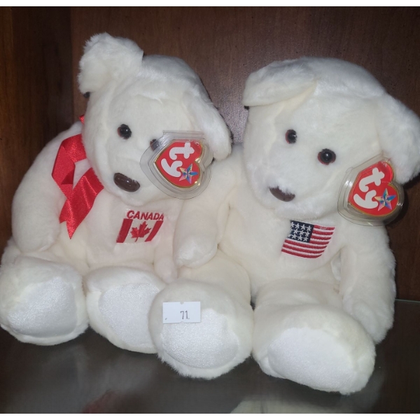 Ty Beanie Babies Canada and USA Bears with Tags 14 T