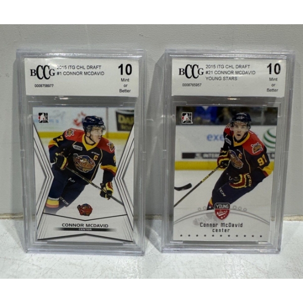 2015 Connor McDavid "Young Stars" & "Otters CHL" Hockey Card