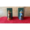 Image 1 : Red and Blue Tomas Kinkade Porcelain Lighthouse Lamps