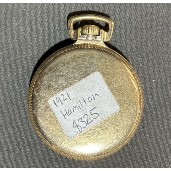 1921 Hamilton Gold Tone Pocket Watch in Dutch Jewellers Box