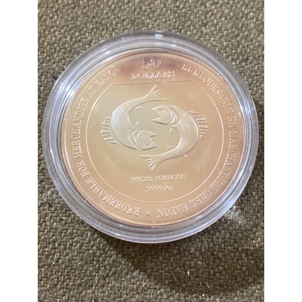 Timothy Eaton Commemorative Silver Coin, $50 Denomination