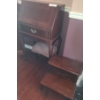 Image 1 : Wood Secretary Desk 22 1/2 w 40 1/2 h & Includes Wood Bed Steps & Small Upholstered Bench