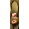 Vintage Half Moon Console Table w/ Wall Mirror & Decorative Table Lamp 41T