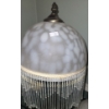 Image 2 : Table Lamp w/ Beaded Glass Shade 20 T, and Hanging Light Fixture 10" Diameter 