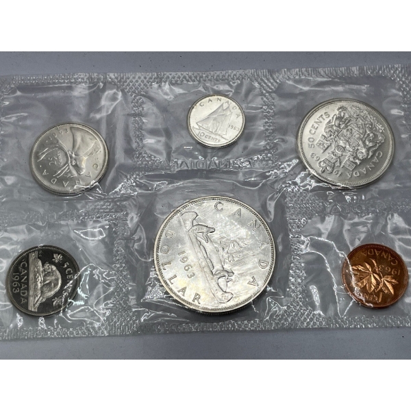 1963 Canadian Uncirculated Coin Set 43g 80% Silver