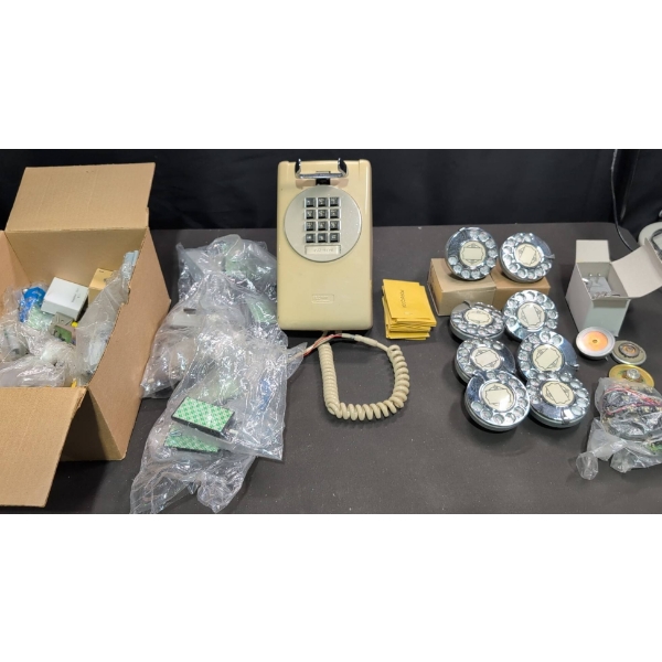 Vintage Telephone Parts and Trimline Desk Phone