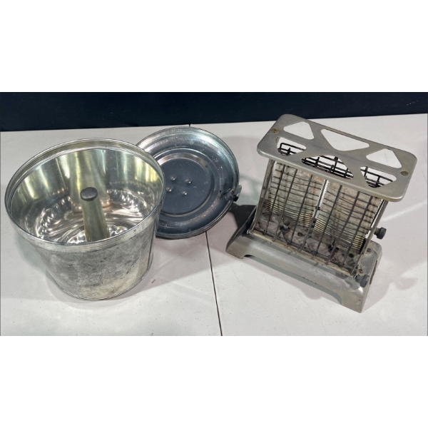 Vintage Westinghouse Turnover Toaster and Christmas Pudding Mold with Lid