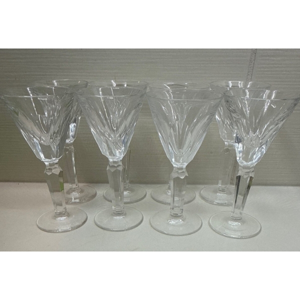 Collectible Waterford Crystal "Sheila Pattern' 4" Sherry Glasses (8) 