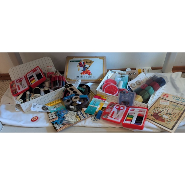 Beginner's Stitch Pack - Sewing Essentials w/ Vintage Button Assortment Vintage Tins & More