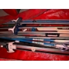 Image 3 : collection of vintage cross country skis with poles, including vintage bag and vintage cross country