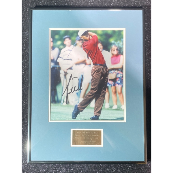 Framed Tiger Woods Autographed Photo With Certificate of Authenticity