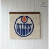 Image 2 :  Edmonton Oilers Wall Hanging And  Handmade Crochet Blanket 