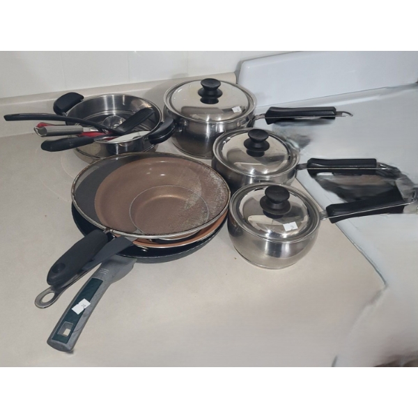 Lagostina Pots, Gotham Steel Frying Pan and Cooking Utensils 