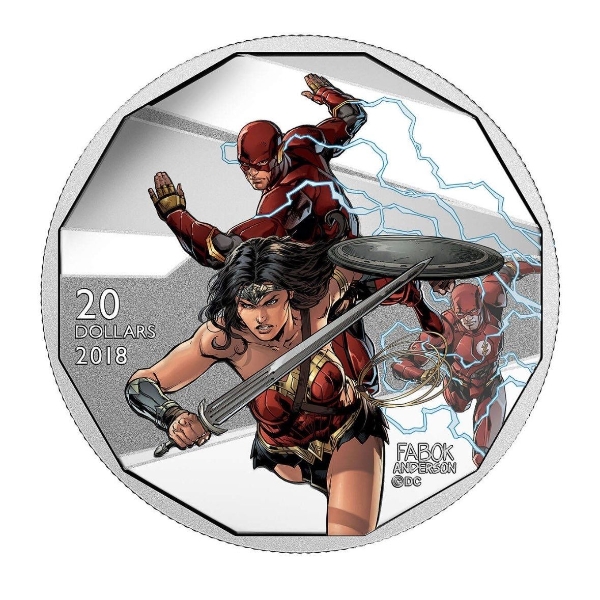 2018 $20 The Justice LeagueTM: The Flash and Wonder Woman - Pure Silver Coin
SKU: 162304