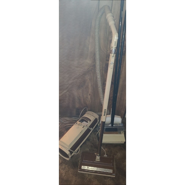 Electrohome Vintage Canister Vacuum and Manual Carpet Sweeper, Brooms