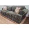 Image 1 : Elegant Upholstered Green Sofa w/ Accent Cushions  89w x 38d x 32tall