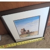 Image 7 : Framed Watercolor Painting Depicting Rural Scene with Grain Elevators