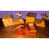 Image 1 : Three Vintage Mechanical Wooden Bird Cigarette Dispensers (1940's Era)