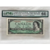 Image 1 : Graded Canadian 1954 Mod. Portrait $1 Choice UNC Prefix: *A/Y