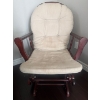 Image 2 : Upholstered Vintage Oak Glider w/ Ottoman 