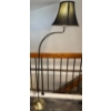 Image 4 : Retro Metal Based Glass Topped Side Tables W/ Black Lamp 61"tall