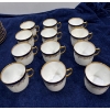 Image 2 : Blue and Gold China Set; Cups and Saucers, Cream Pourer, Serving Plates, and more
