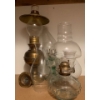 Image 1 : Antique Oil Lamp Trio (One is Missing Shade)