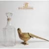Image 2 : Glass Decanter with Brass Pheasant Stopper and Decorative Detailing